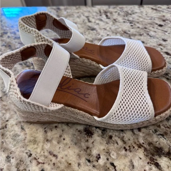 Zodiac White Woven Espadrille Wedges - Picture 3 of 5